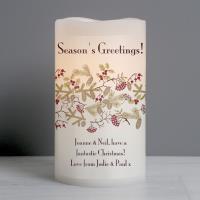 Personalised Christmas Floral LED Candle Extra Image 1 Preview